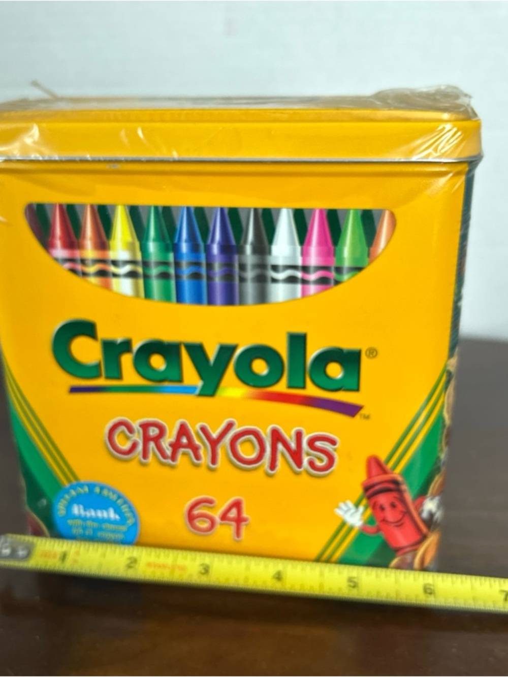 Crayola Vtg Yellow Tin with Blue Sealed Special Edition - Picture 5 of 6